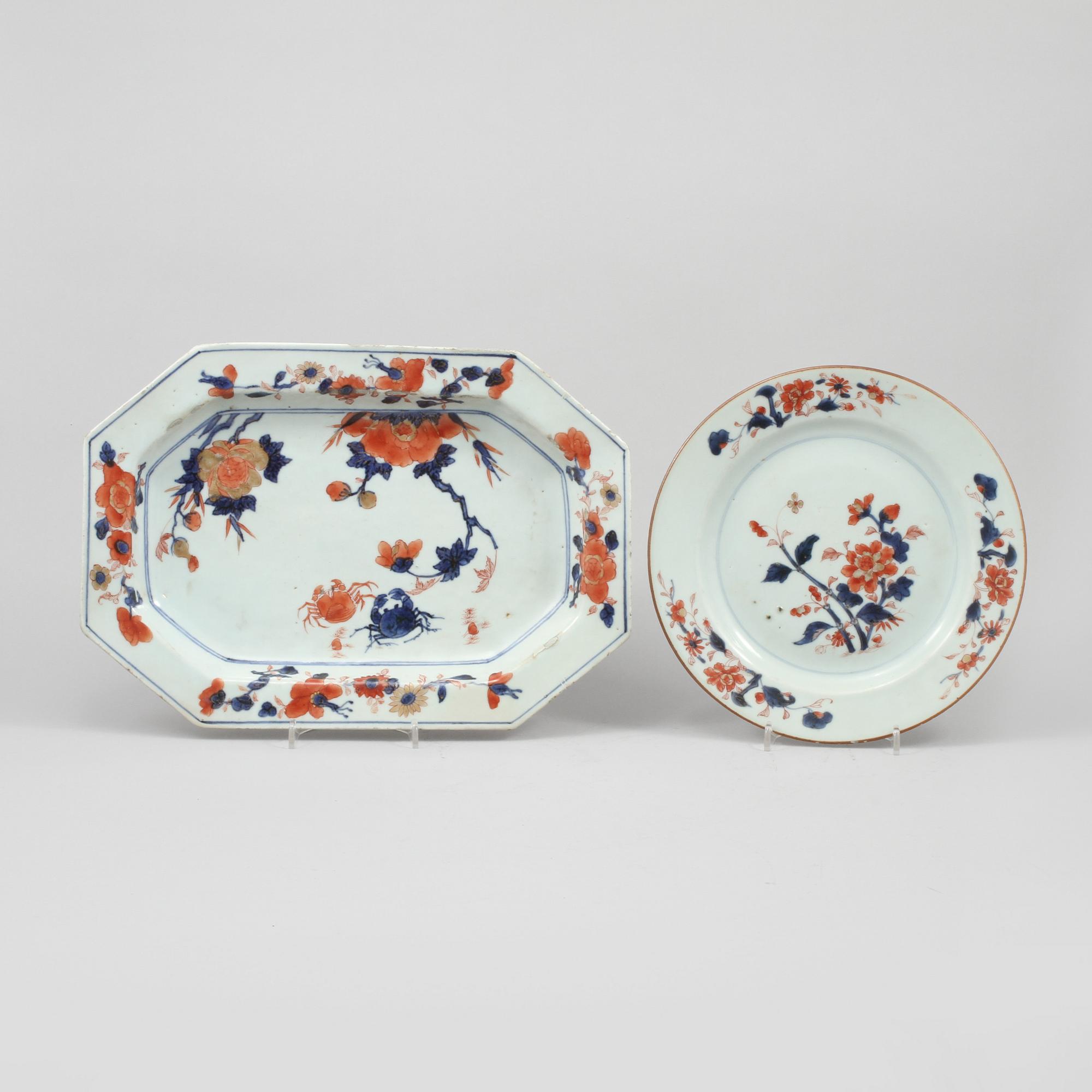 FAT och TALLRIK, porslin, Kina, 1700-tal.
