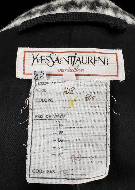 A 1984s coat by Yves Saint Laurent.