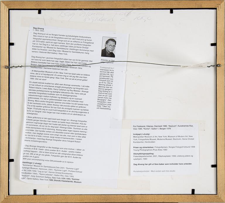 DAG ALVENG, a pair of photographs, signed verso.