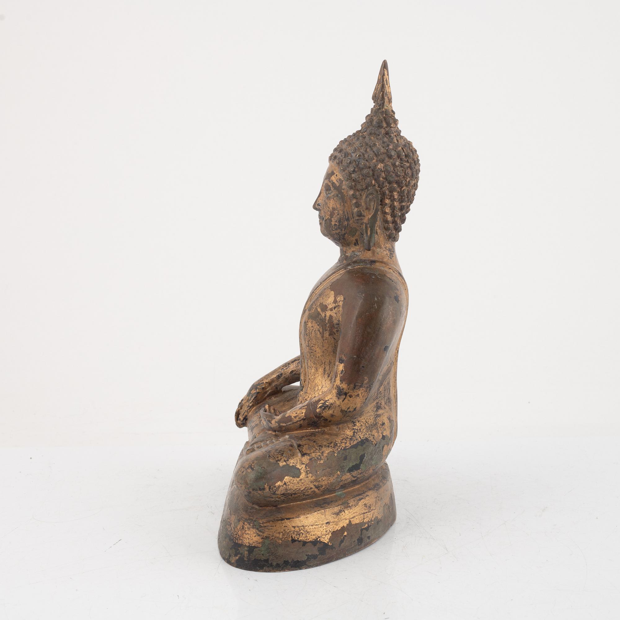 Buddha, brons, Thailand, omkring 1900.
