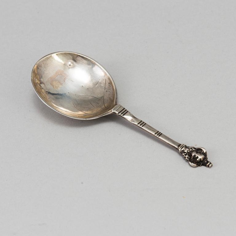 A SWEDISH SILVER SPOON, mark of Henning Petter Henning, Stockholm 1693.