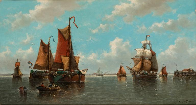 Auguste Musin, "Un matin d'Avriel - Légère Brise sur le Zuidersee (Hollande)".