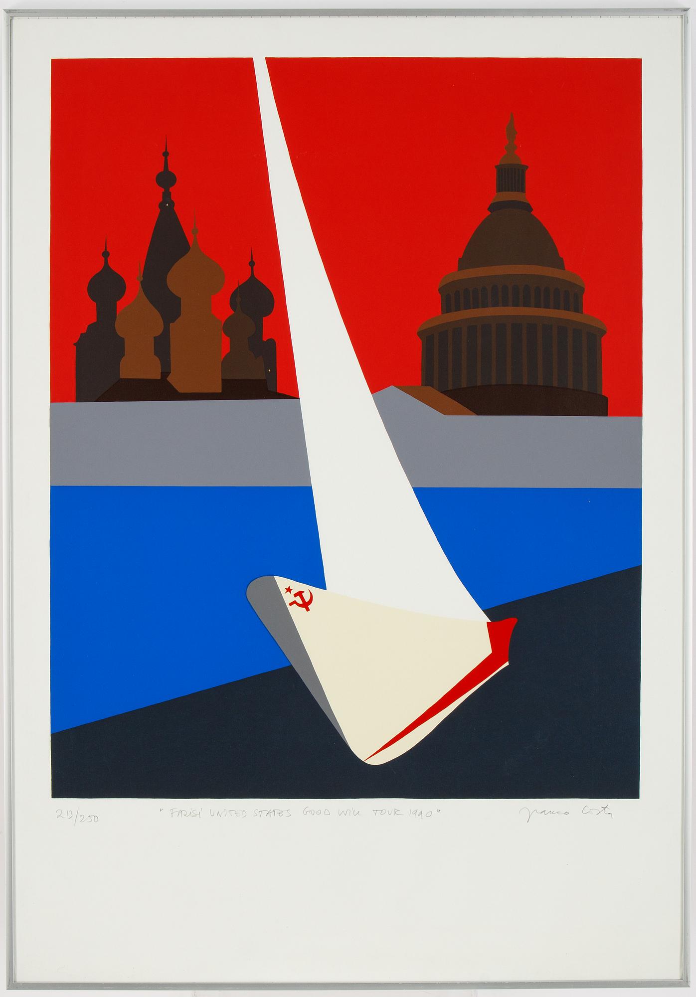 Franco Costa, silkscreen in colours, signed 213/250.