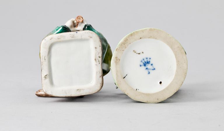 FIGURINER, 2 st, porslin, bl.a. Capo di Monte, 1800/1900-tal.