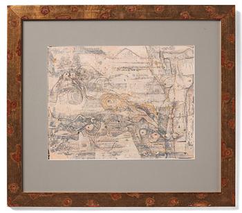 CO Hultén, mixed media, signed and executed 1949.
