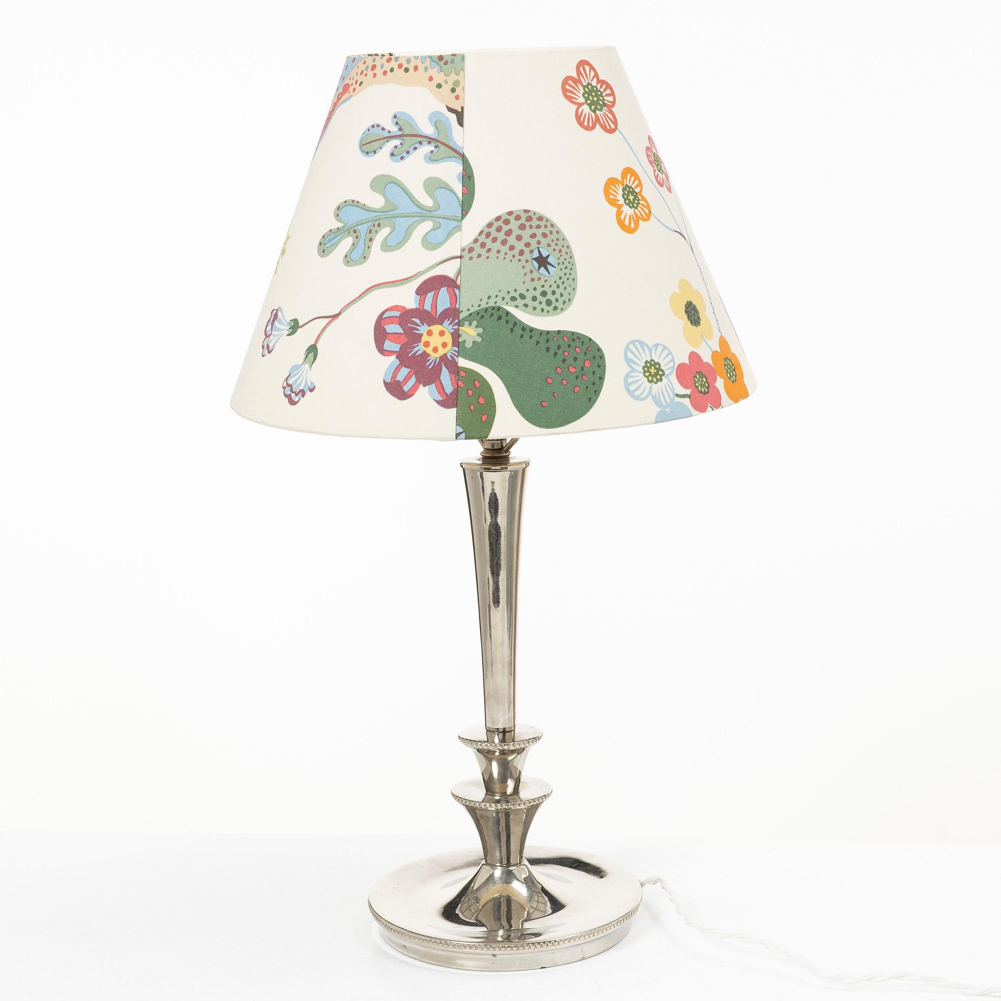 A silver plated table lamp, first half of the 20th century.