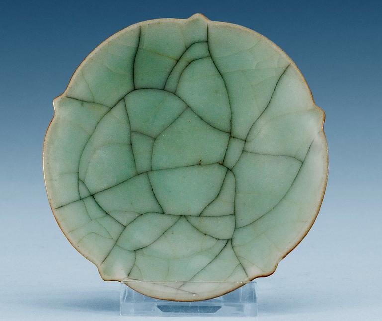 A Guan glazed dish, presumably Ming dynasty.