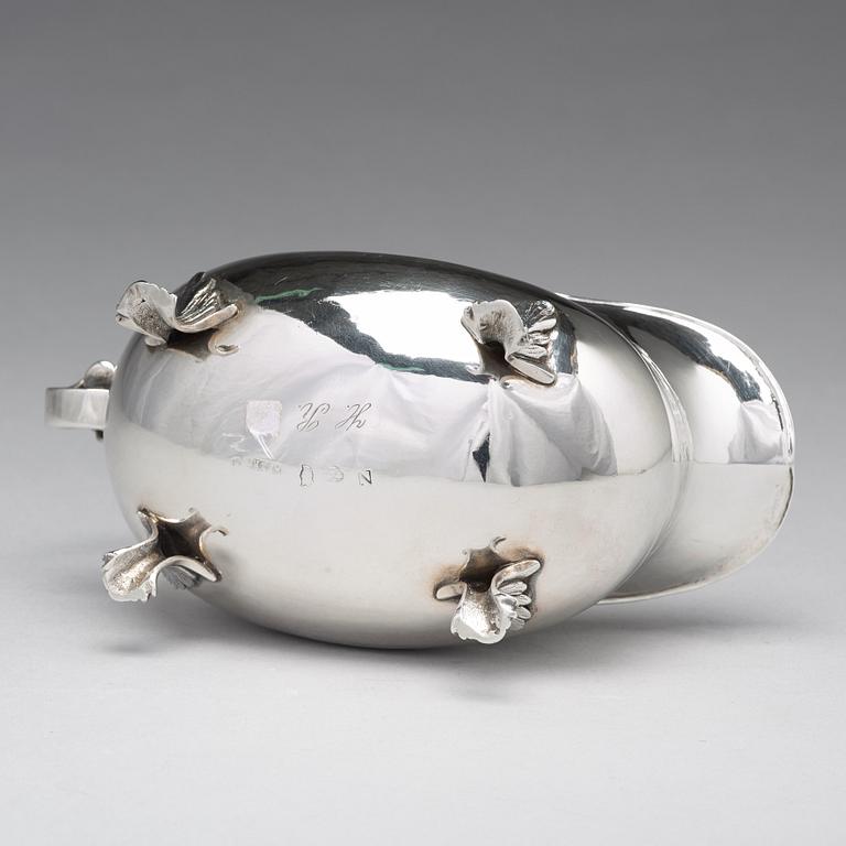 A Swedish 18th century parcel-gilt silver cream-jug, mark of Petter Åkerman, Stockholm 1782.