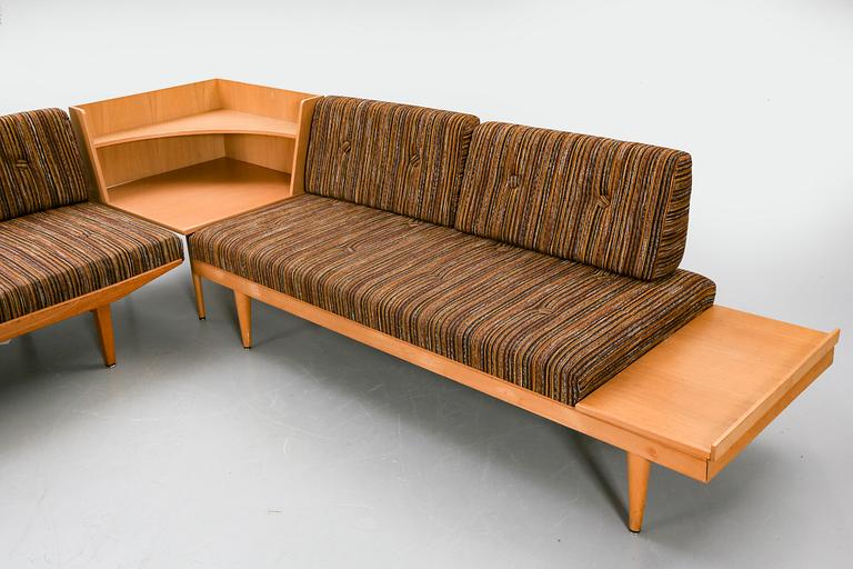 Ekornes, furniture, sofa / corner sofa, shelf, table.