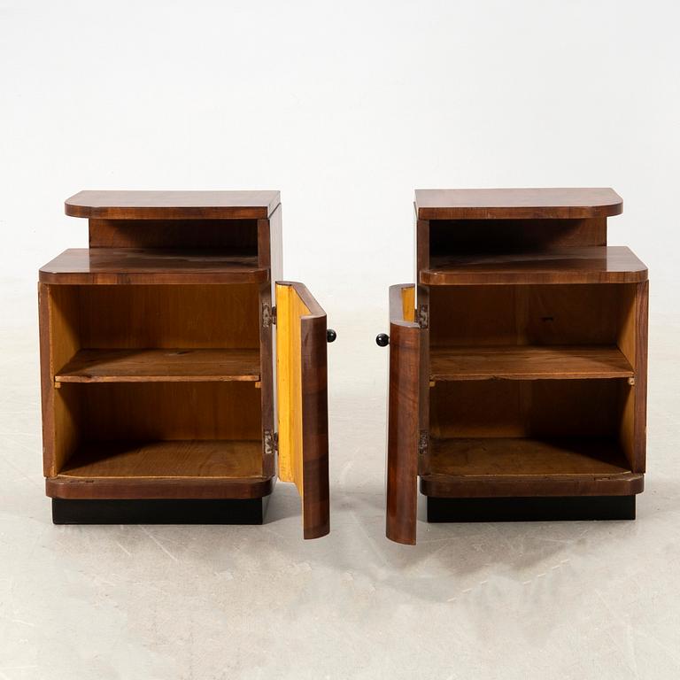 Bedside tables, a pair, Art Deco, mid-20th century.