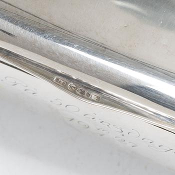 CA Kjernås, tobaksskrin, silver, Göteborg 1925.