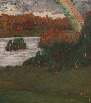 Helmer Osslund, Landscape with rainbow.