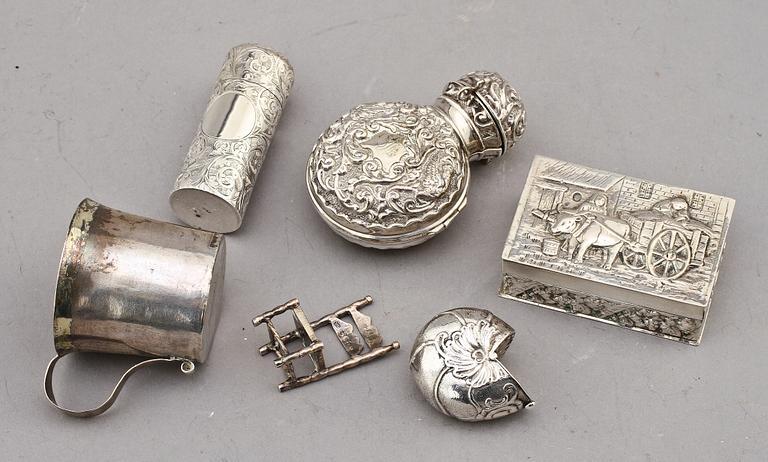 PARTI SILVER, 6 delar, bl. a. Magnus Lönberg, Borås, 1811. Tot. v. 228 g.