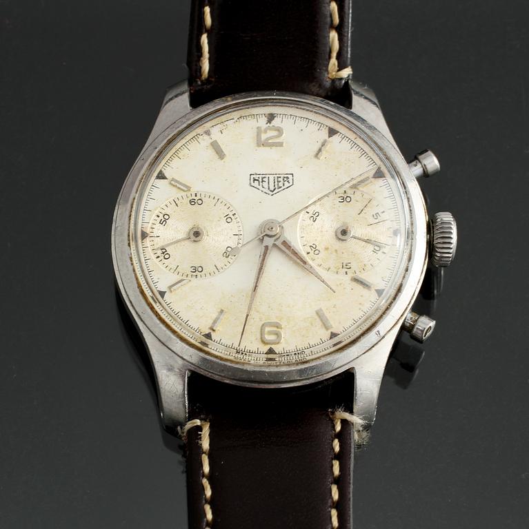 ARMBANDSUR, stål, herr, Heuer, omkring 1900-talets mitt.