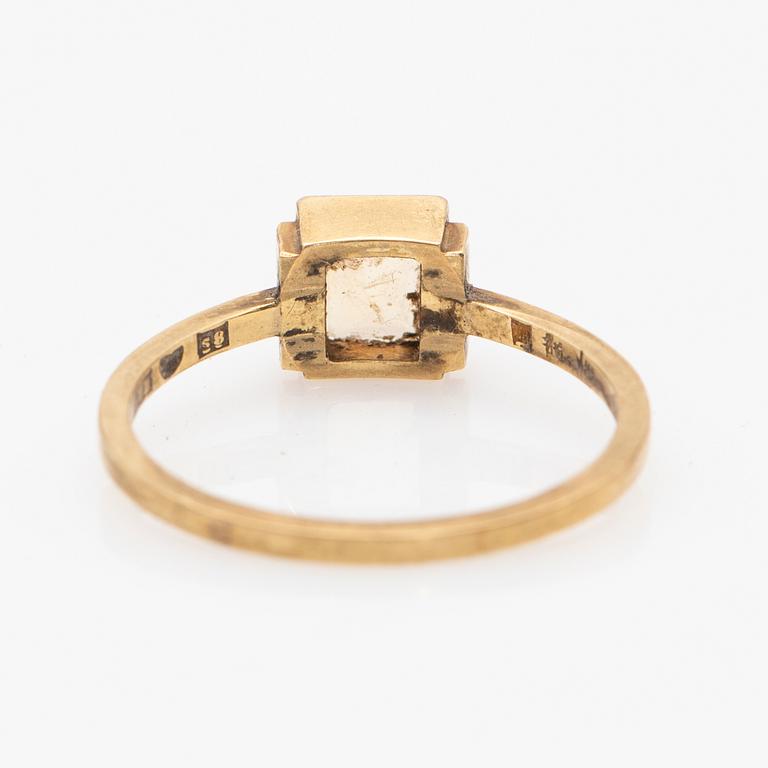 Wiwen Nilsson, ring, 18k, med bergkristall. Lund 1944.
