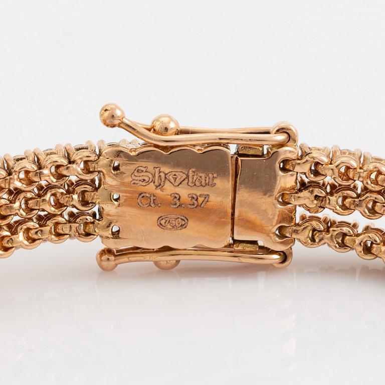 Brilliant cut diamond bracelet.