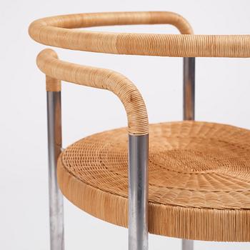 Poul Kjaerholm, a steel and rattan 'PK12' chair, E Kold Christensen, Denmark, early 1960s.