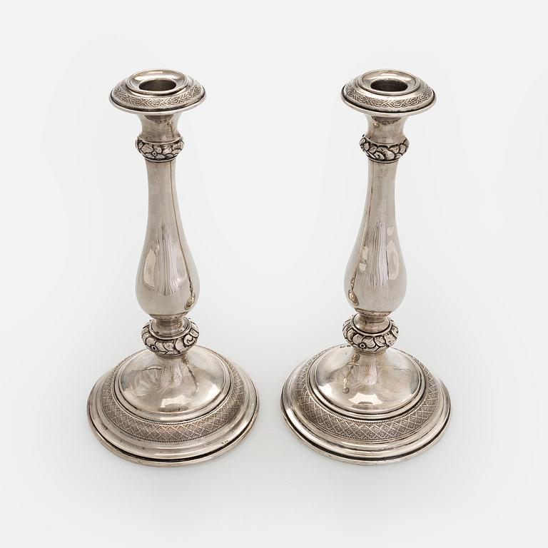 A pair of silver candlesticks, Austro-Hungarian Empire, 1867 - 1872.
