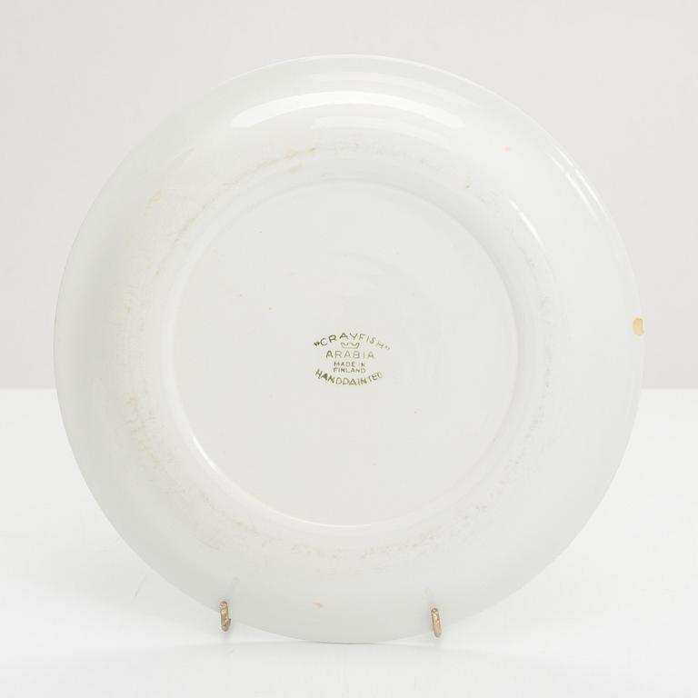 Anja Juurikkala, six porcelain 'Crayfish' plates for Arabia. In production 1953-1960.