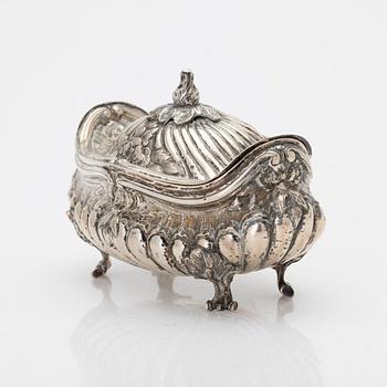 Silver sugar bowl, Historicism, Germany, early 20th century.