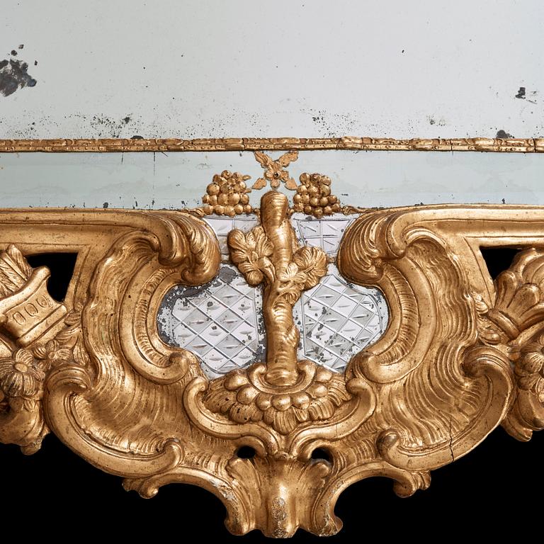 A Swedish Rococo 18th century mirror.