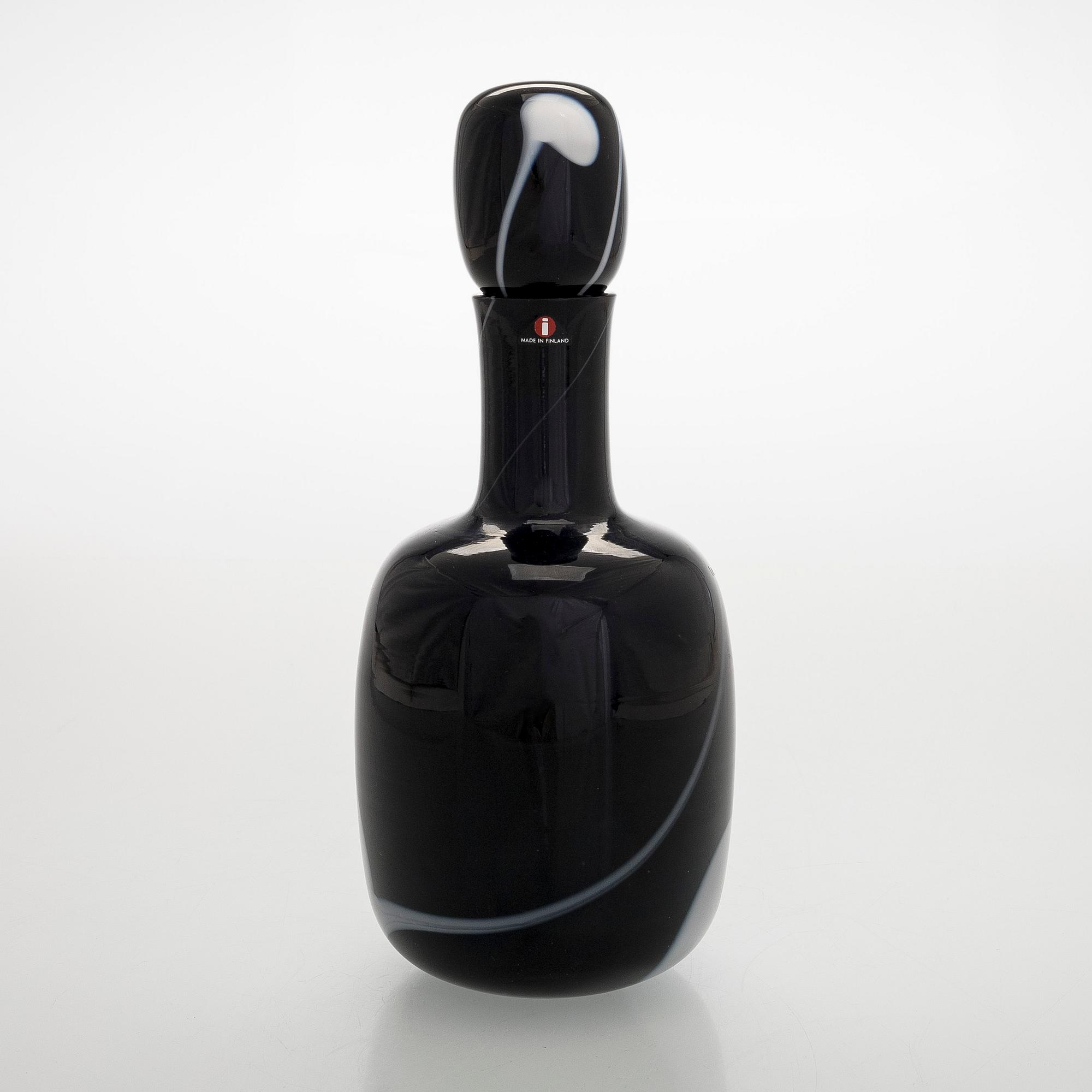 Timo Sarpaneva, a 'Blues' glass carafe, signed Timo Sarpaneva 5/1986.