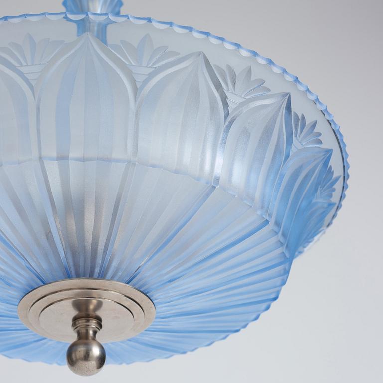 Simon Gate, & Erik Tidstrand, a ceiling lamp, model "26268 / GD. 5.", Nordiska Kompaniet and Orrefors, executed ca 1926.