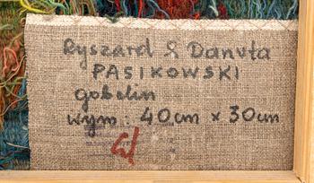 Ryszard & Danuta Pasikowski, tapestry signed, approx. 40x30 cm.