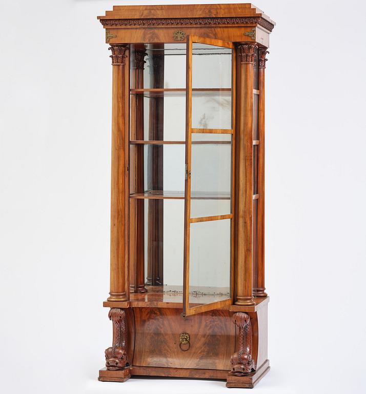 A Swedish Empire mahogany bibliothèque, ca 1830.