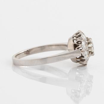 Brilliant cut diamond carmosé ring.