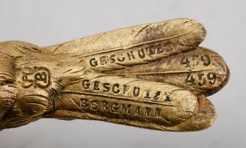 SKULPTUR, s k Wienerbrons, sign Franz Bergmann 459, sekelskiftet 1900.