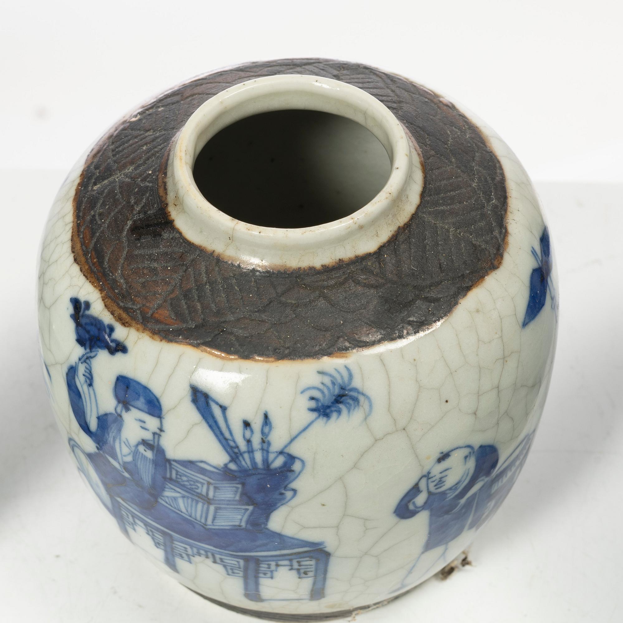 Bojaner, porslin, tre stycken, Kina, 1800/1900-tal.