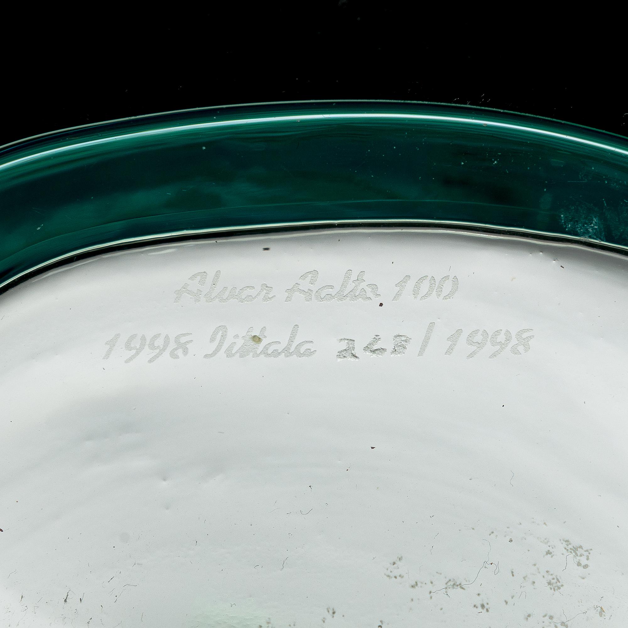 Alvar Aalto, maljakko, signeerattu Alvar Aalto 100 1998 Iittala 268/1998.