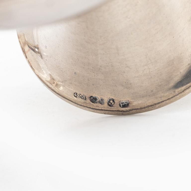 Eight Swedish silver cups/bowls on foot, with marks including GAB, Stockholm 1921.