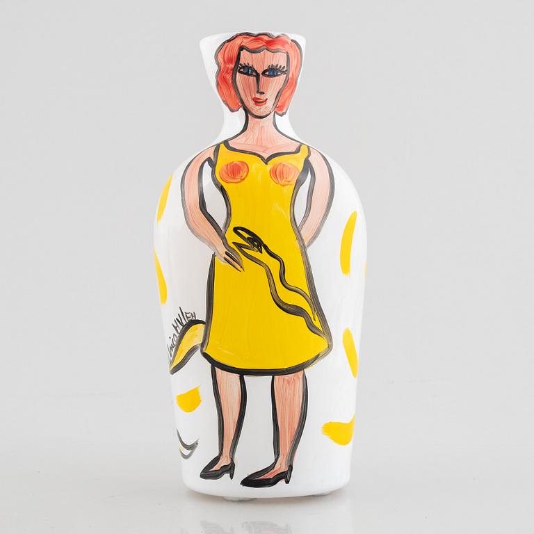 Ulrica Hydman-Vallien, a glass vase, Kosta Boda Atelier.