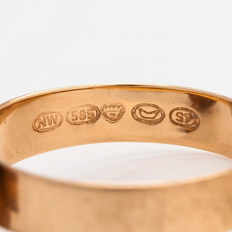 Liisa Vitali, sormus, "Kevät", 14K kultaa, Westerback, Helsinki 1971.