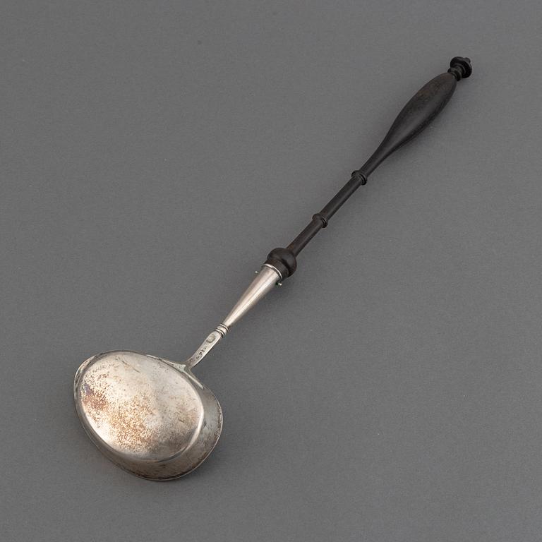 A swedish serving spoon and laddle, including mark of Claude St Claire Donneaud, Karlskrona (1812-27).