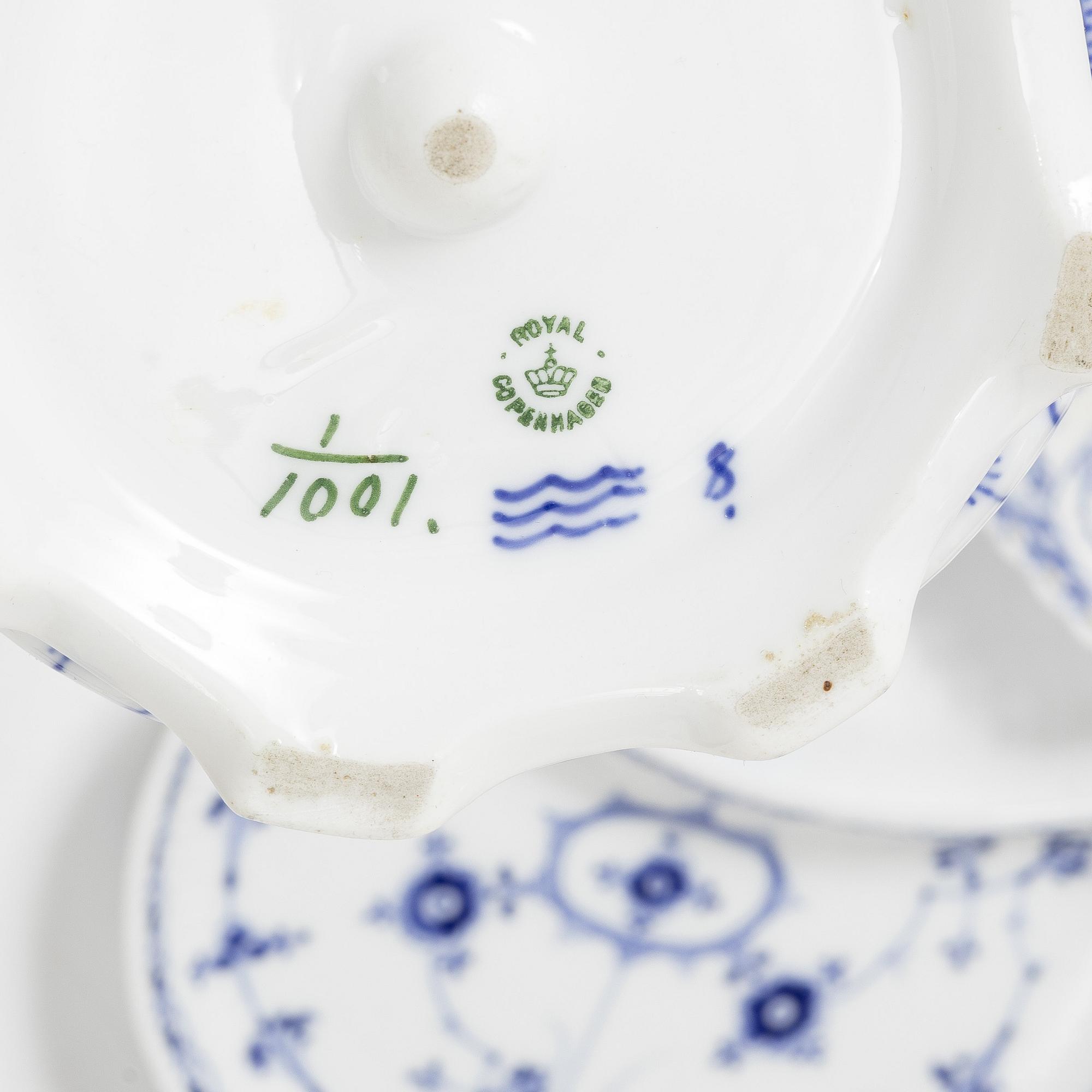 Royal Copenhagen, A part Royal Copenhagen blue fluted coffee service, Denmark, 20th century. (33 pieces).
