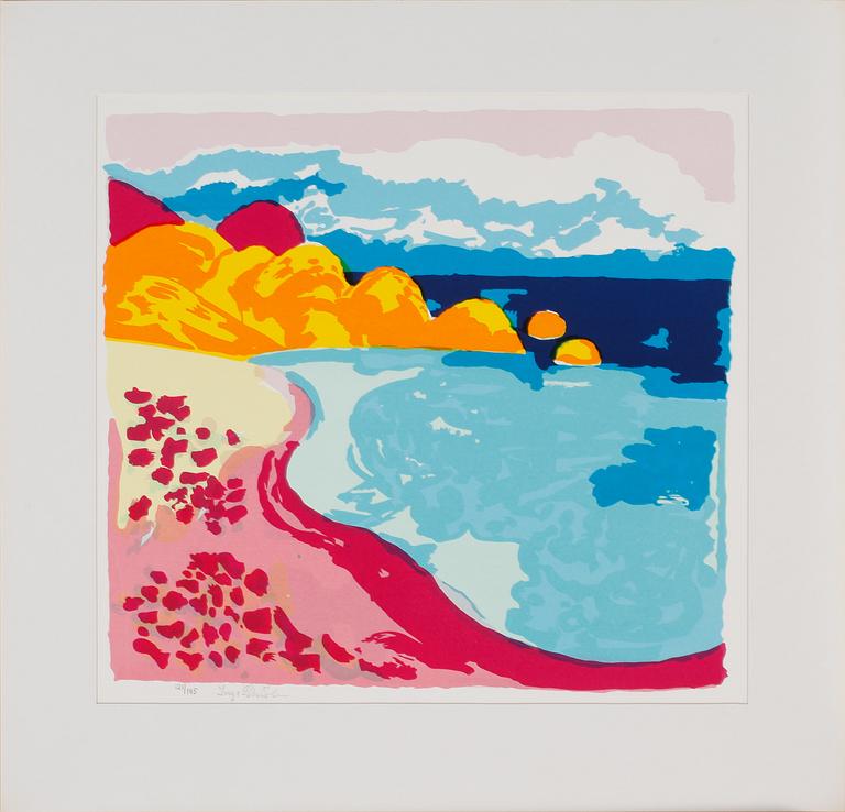 INGE SCHIÖLER, serigrafier, 6 st, signerade och numrerade 121/195, 1971.