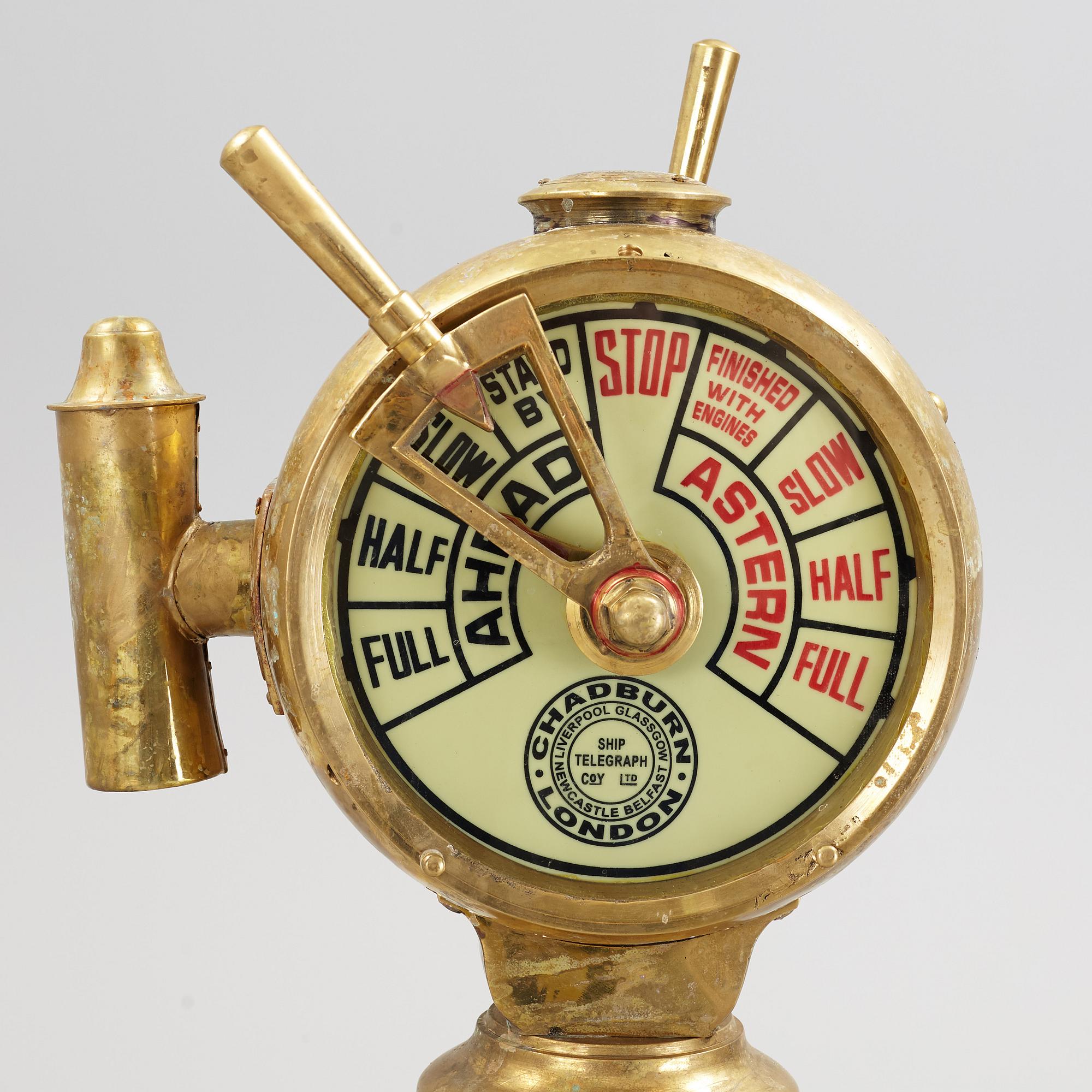 Ship telegraph, marked Chadburn London.