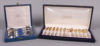 KAFFESKEDAR, 12+12, silver, bla Olga. Ceson resp GAB, 1960-tal.