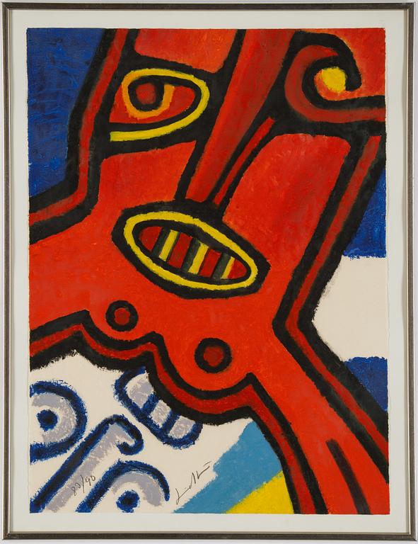 Bengt Lindström, carborundum, etsning, signed 83/90.