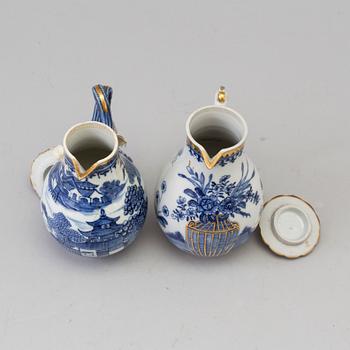 Two blue and white milk jugs with covers, Qing dynasty, Qianlong (1736-95).