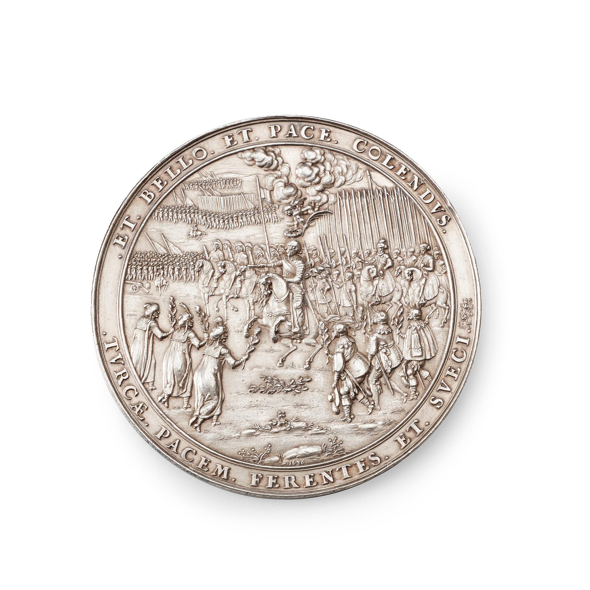 MEDALJ, Polens seger över Ryssland vid Smolensk 1634 och stilleståndet med Turkiet och Sverige förlängt vid.