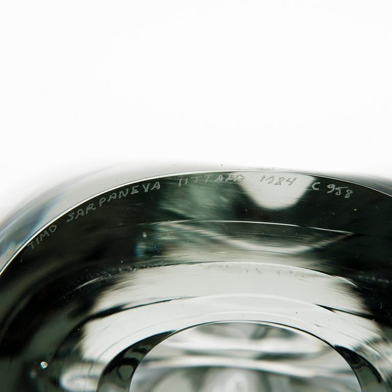 TIMO SARPANEVA,  a 'Claritas' glass sculpture, signed Timo Sarpaneva, Iittala 1984 C958.