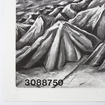 Jonathan Borofsky, färglitografi, signerad och numrerad 5/20.