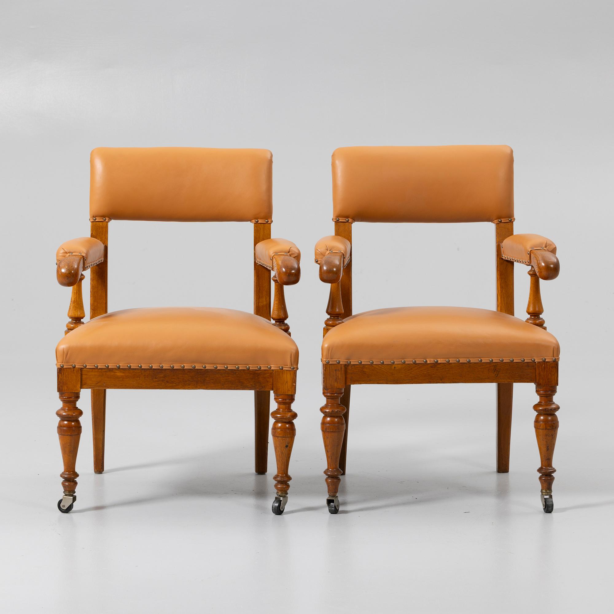 Armchairs, a pair, early 20th century.