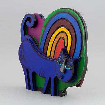 Beverloo Corneille, sculpture, painted wood, signed and dated 2000, numbered 15/150.