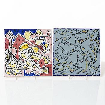 Salvador Dalí, after. Twelve earthenware tiles, late 20th Century.