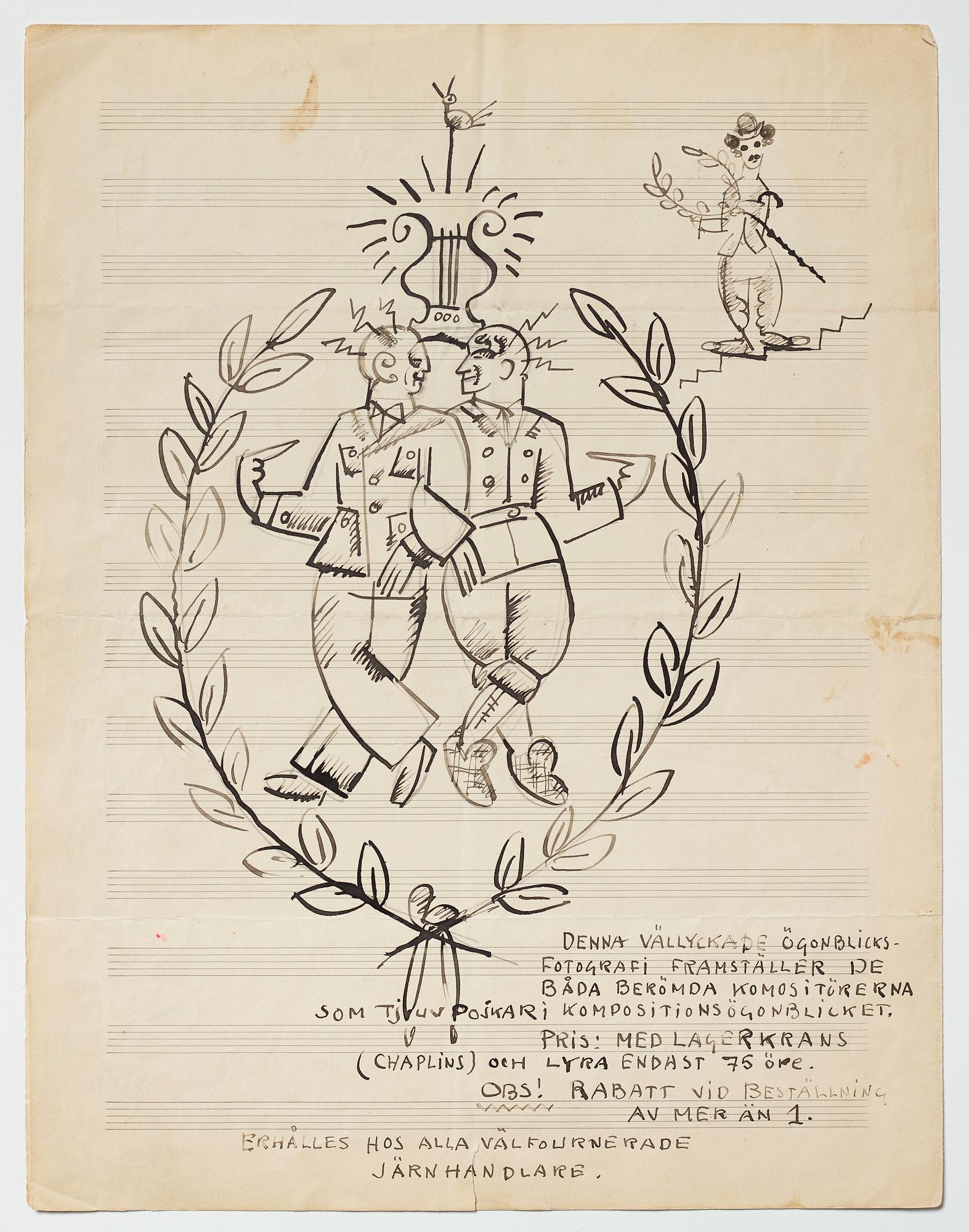 Gösta Adrian-Nilsson, Portfolio with three scores,  "Dialog mellan piano och cello", opus 2, "Sång och piano", opus 3.